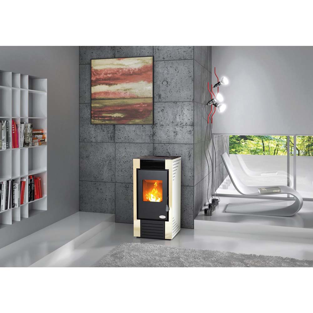 Stufa policombustibile ecoforest vigo diamante 9,5 kw Stufe a pellet idro policombustibile