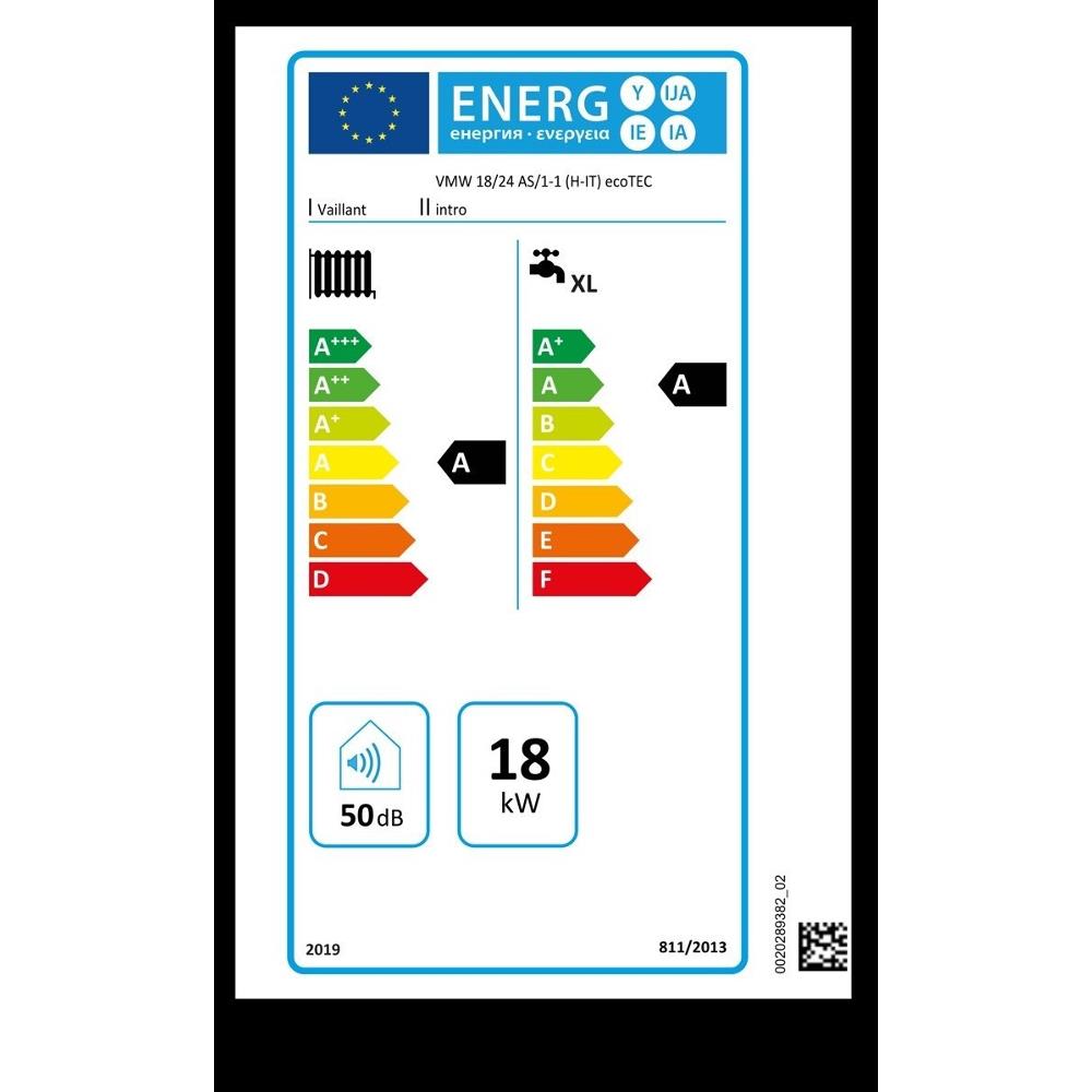 CALDAIA VAILLANT ECOTEC INTRO VMW24/28 AS/1-1 24KW METANO CONDENSAZIONE+KIT FUMI