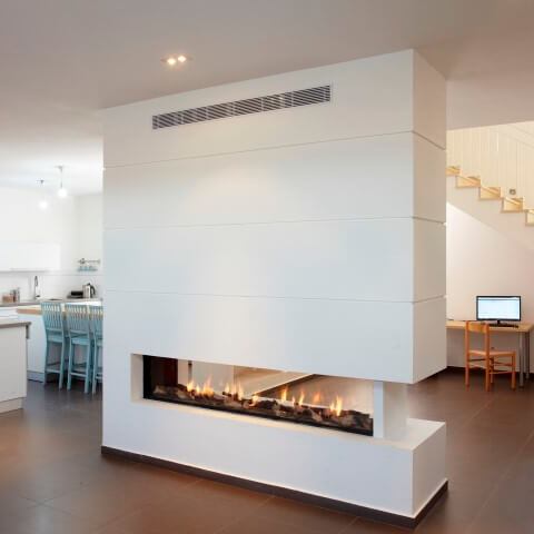 Camini Gas British Fires Linea Tunnel 200