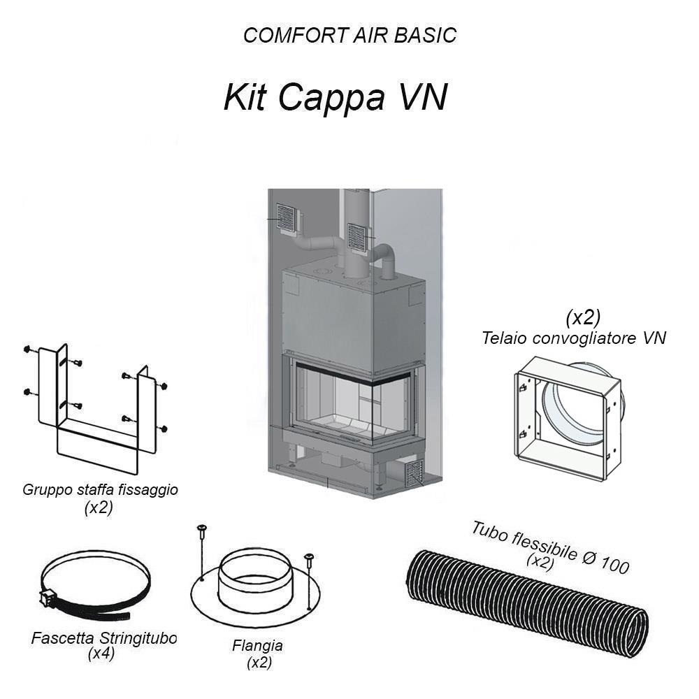 Camini Legna MCZ Kit Basic VN per uscita aria dalla cappa h