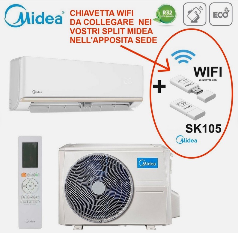 Climatizzatore Midea EXCLUSIVE 9000 btu Wi-Fi Inverter Monosplit Gas R32 A++/A+