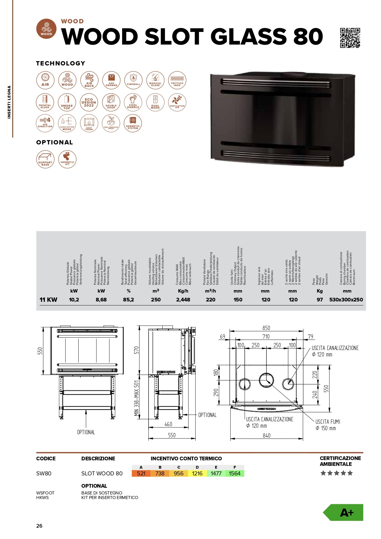 slot wood 80 conto termico