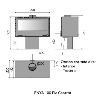 Stufa a Legna Enya 100 Pie Central trulli anzio schedav