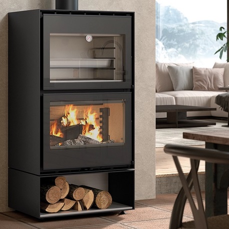Stufa a Legna Hebar con Forno e Barbecue Rocal 1