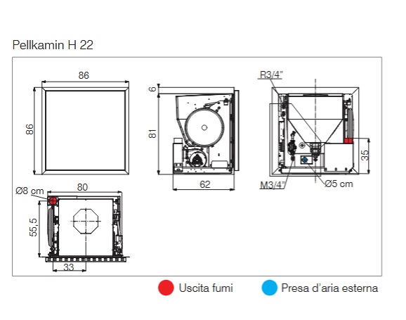 Termocamini Pellet EdilKamin Pellkamin H 22