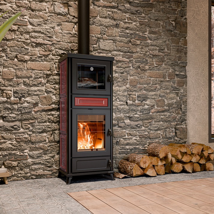 Termostufa a Legna Flora Maiolica Thermorossi