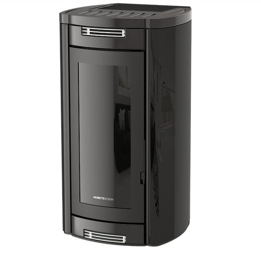 Termostufa a Pellet Aladino Glass 22 Moretti Design nero