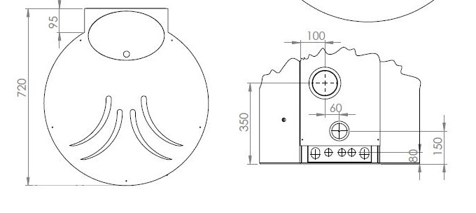 Termostufe Pellet Eta Kamini Dafne Round Five Stars 26 misure2