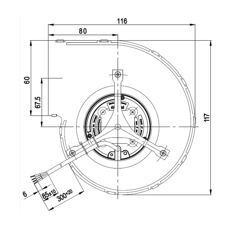 Ventilatore centrifugo D2E120 AA01-04