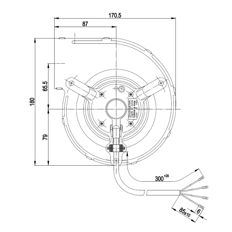 Ventilatore centrifugo D2E133-AM47-01 Dimensioni