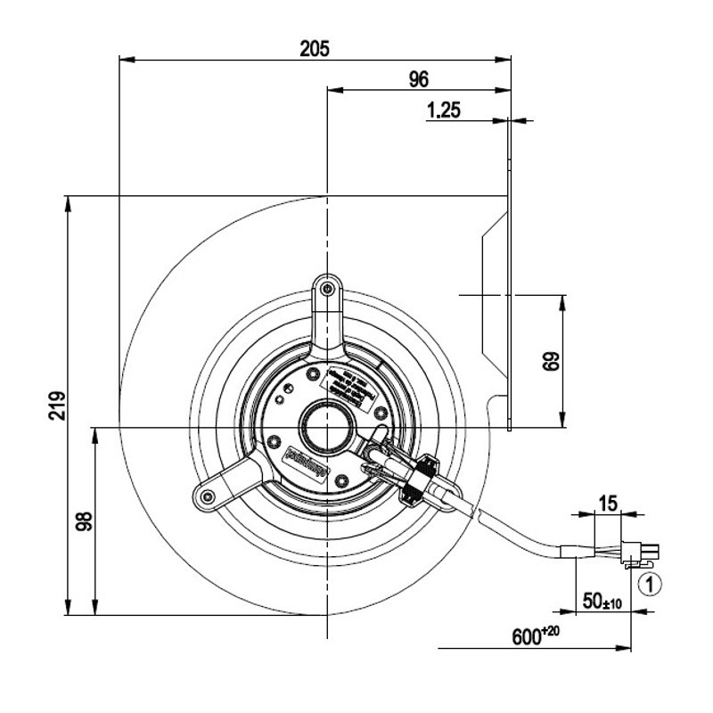 Ventilatore centrifugo D2E146-AP50-C5 - Dim.2