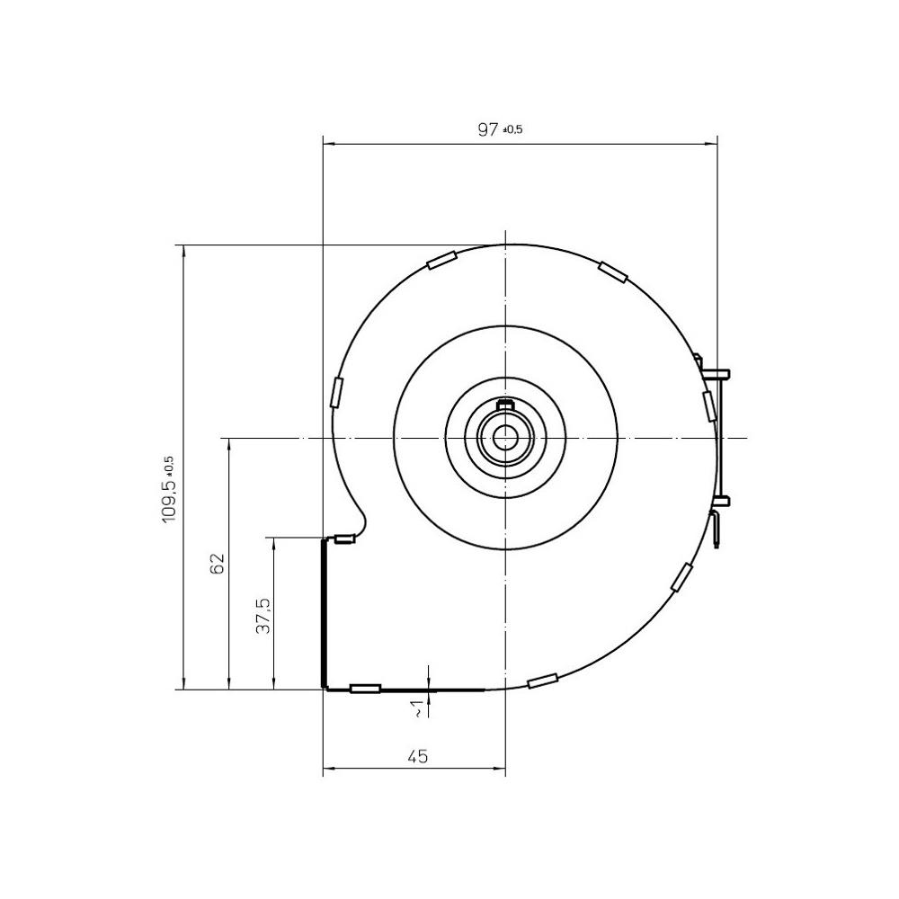 Ventilatore centrifugo EBM RLF67/7676ZA5-3030LH-486AKR