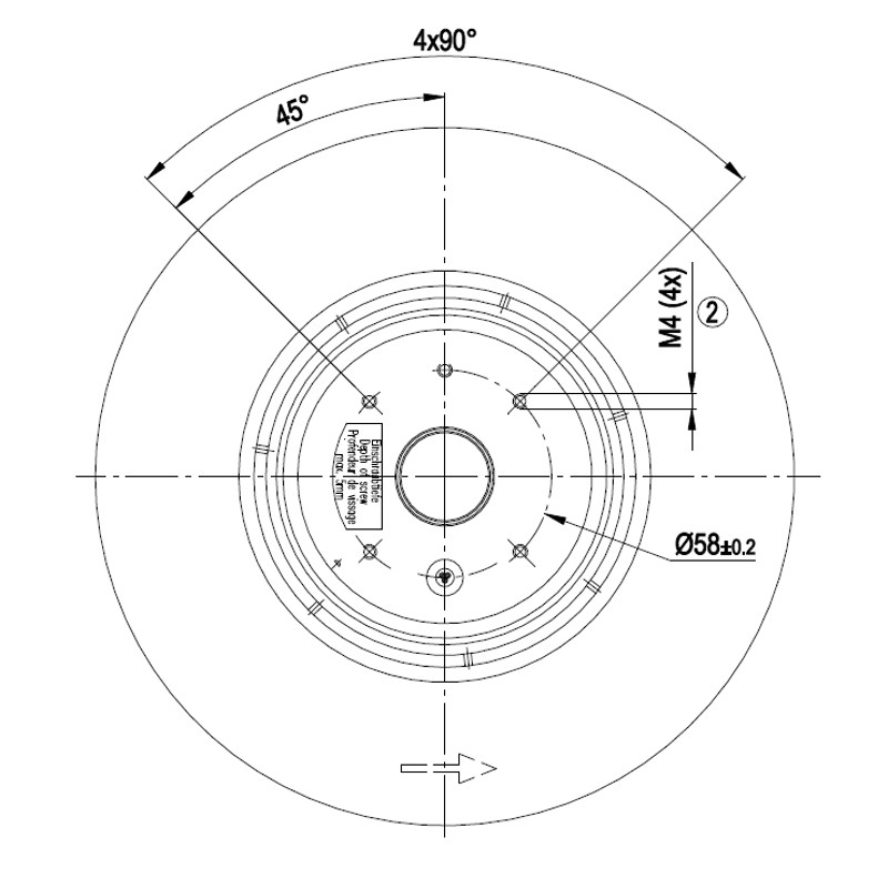 Ventilatore centrifugo R2E190-RA26-14 dim.1
