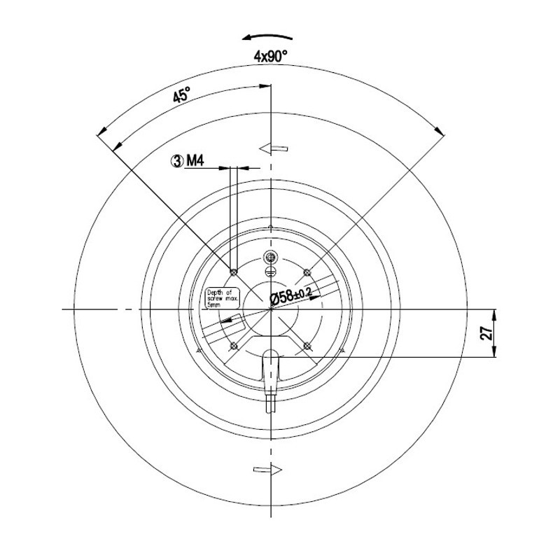 Ventilatore centrifugo R2E220-AA40-05 dim.1